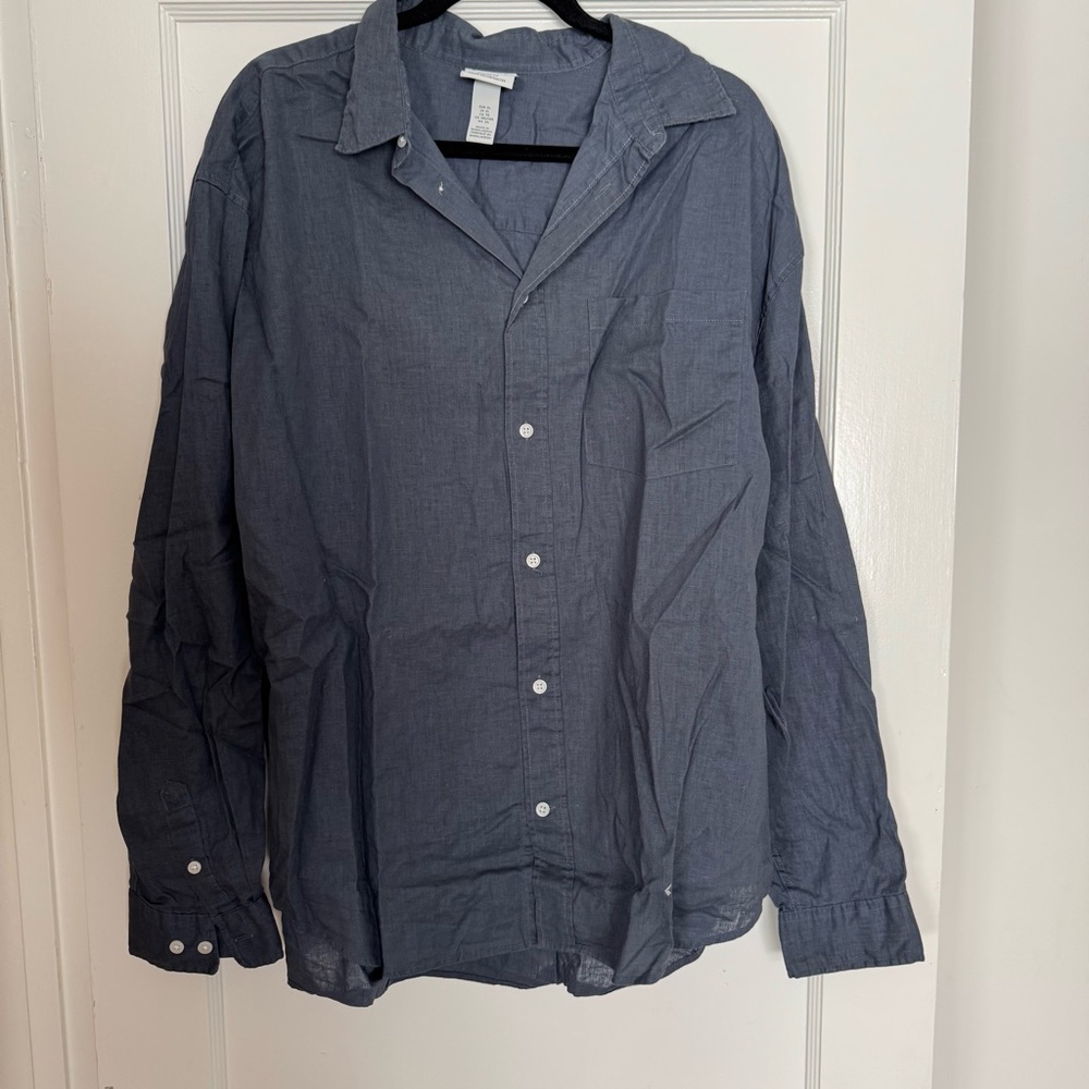 H&M Blue Casual Button Down Shirt